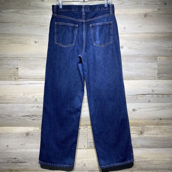 Uniqlo Wide Leg Straight Jeans Women’s 27 W30 L30 Blue High Rise 100% Cotton - Picture 2 of 9